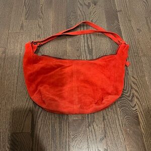 FREE PEOPLE Red FAUX Suede Women's CROSSBODY OR SHOULDER  Bag